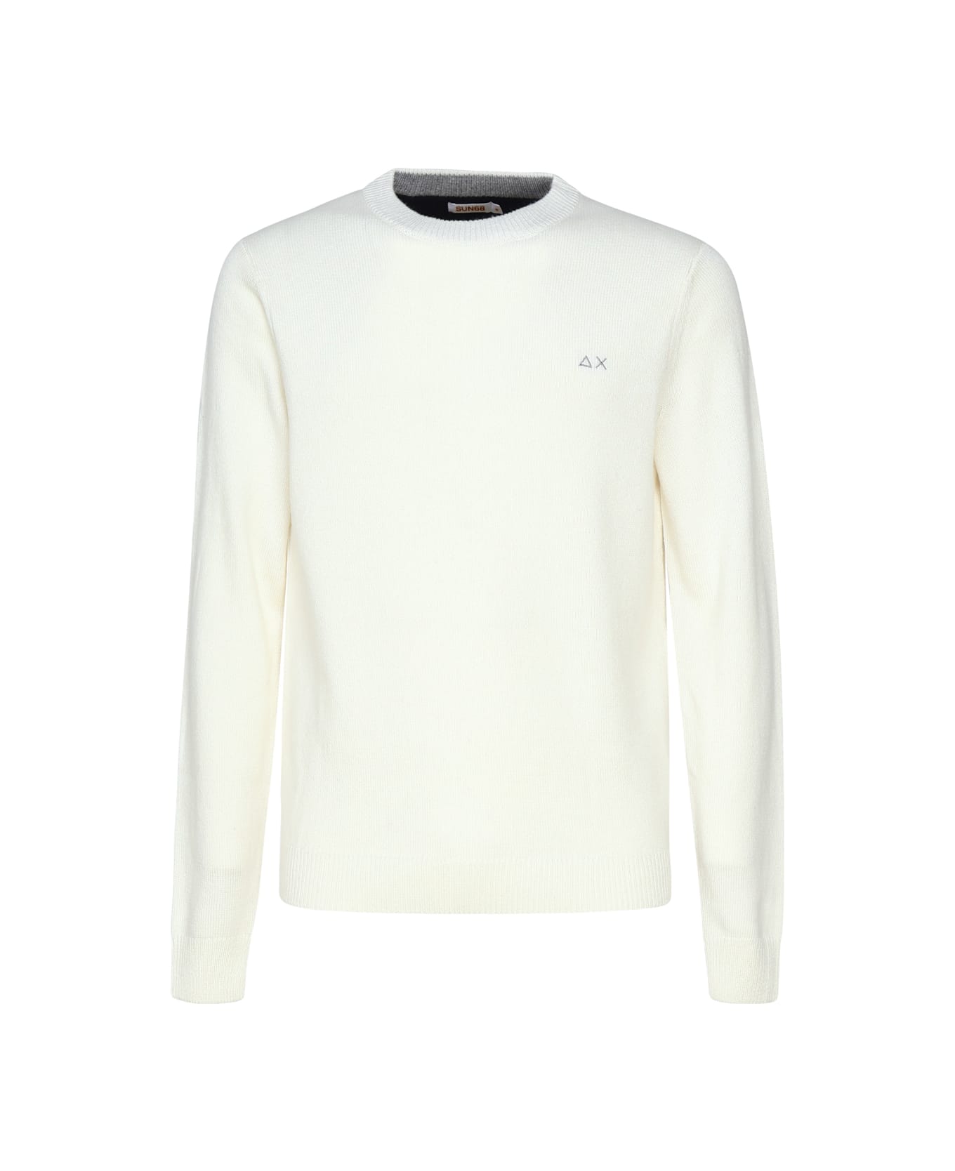 Sun 68 Round Wool Blend Sweater - White ニットウェア