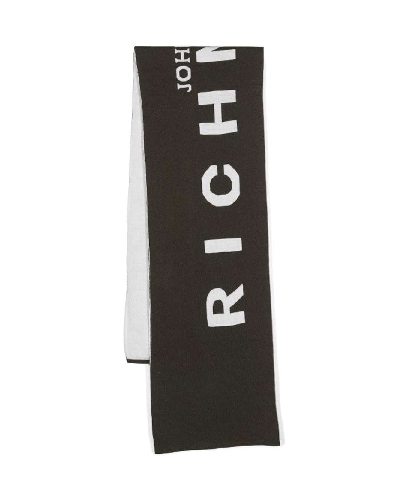John Richmond Iconic Scarf With Logo - Cachi/Avorio