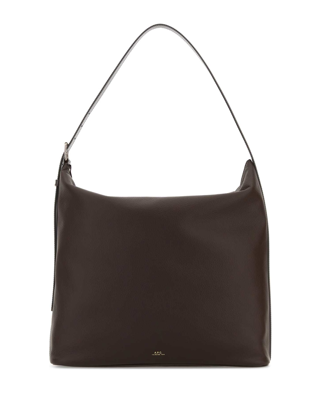 A.P.C. Brown Leather Maxi Vera Shopping Bag - TONKA