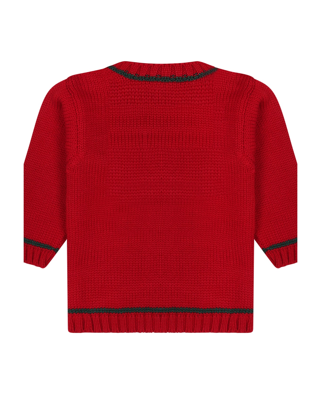 La stupenderia Red Sweater For Baby Boy With Writing - Red