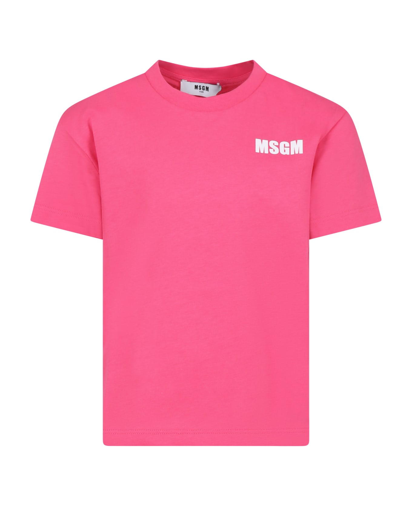 MSGM Fuchsia T-shirt For Kids With Logo - Fuchsia