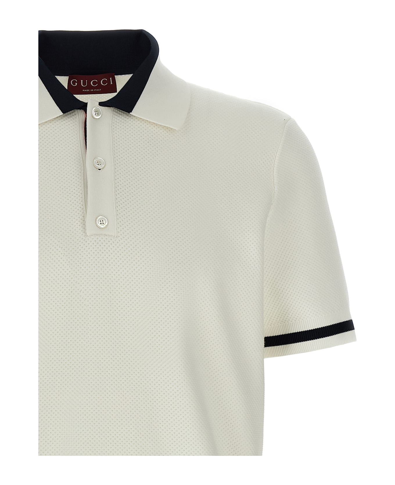Gucci Intarsia Polo Shirt - White/Black