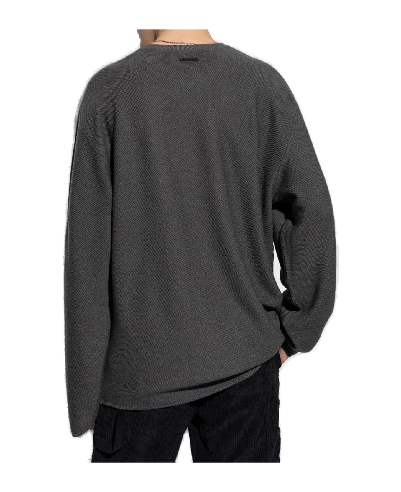 Dolce 
Gabbana Logo Patch Crewneck Jumper - Grey