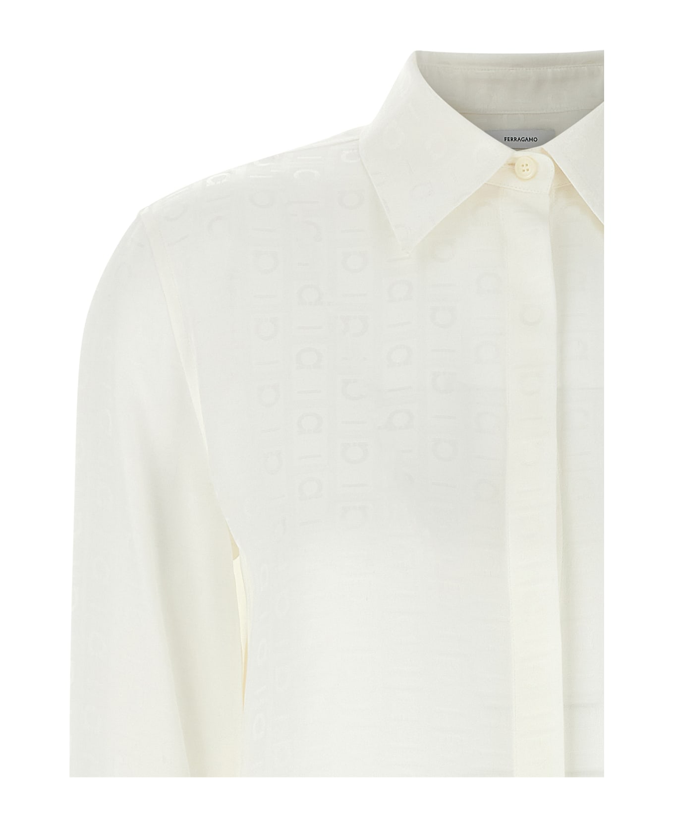 Ferragamo Monogram Shirt - White