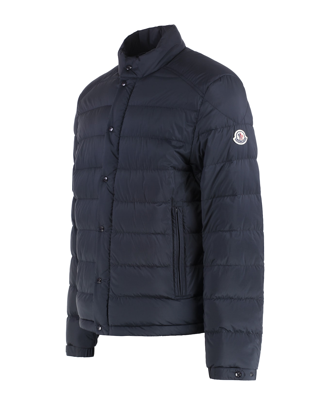 Moncler Selves Snap Button Fastening Down Jacket - blue