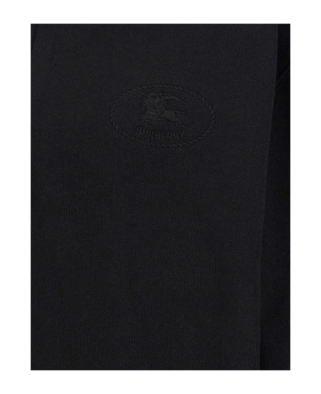 Burberry 
check
 Neck Sweatshirt - Black  