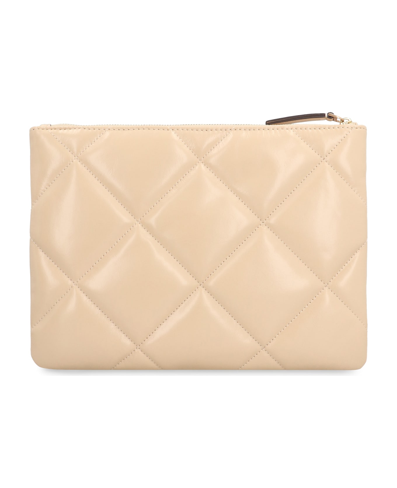 Tory Burch Kira Leather Clutch - panna