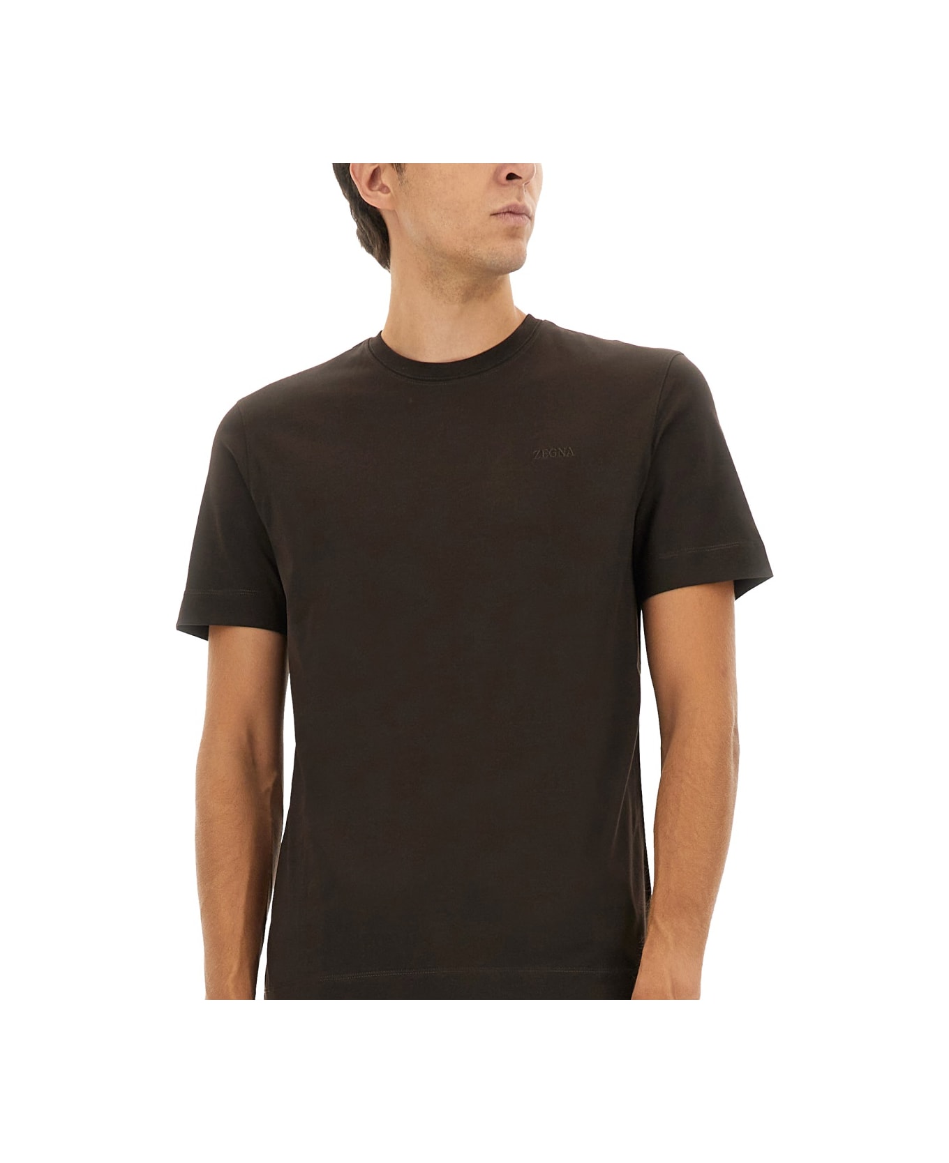 Zegna Cotton T-shirt - BROWN