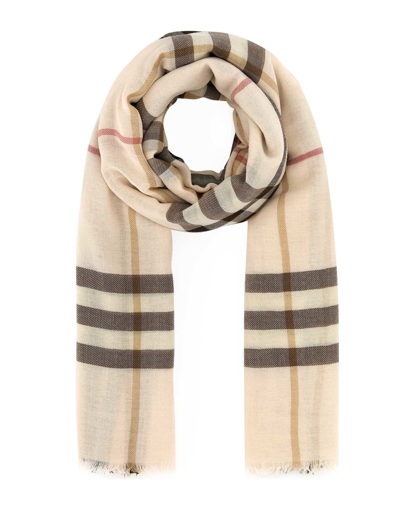 Burberry Embroidered Wool Scarf - ALABASTERPINKIPCK