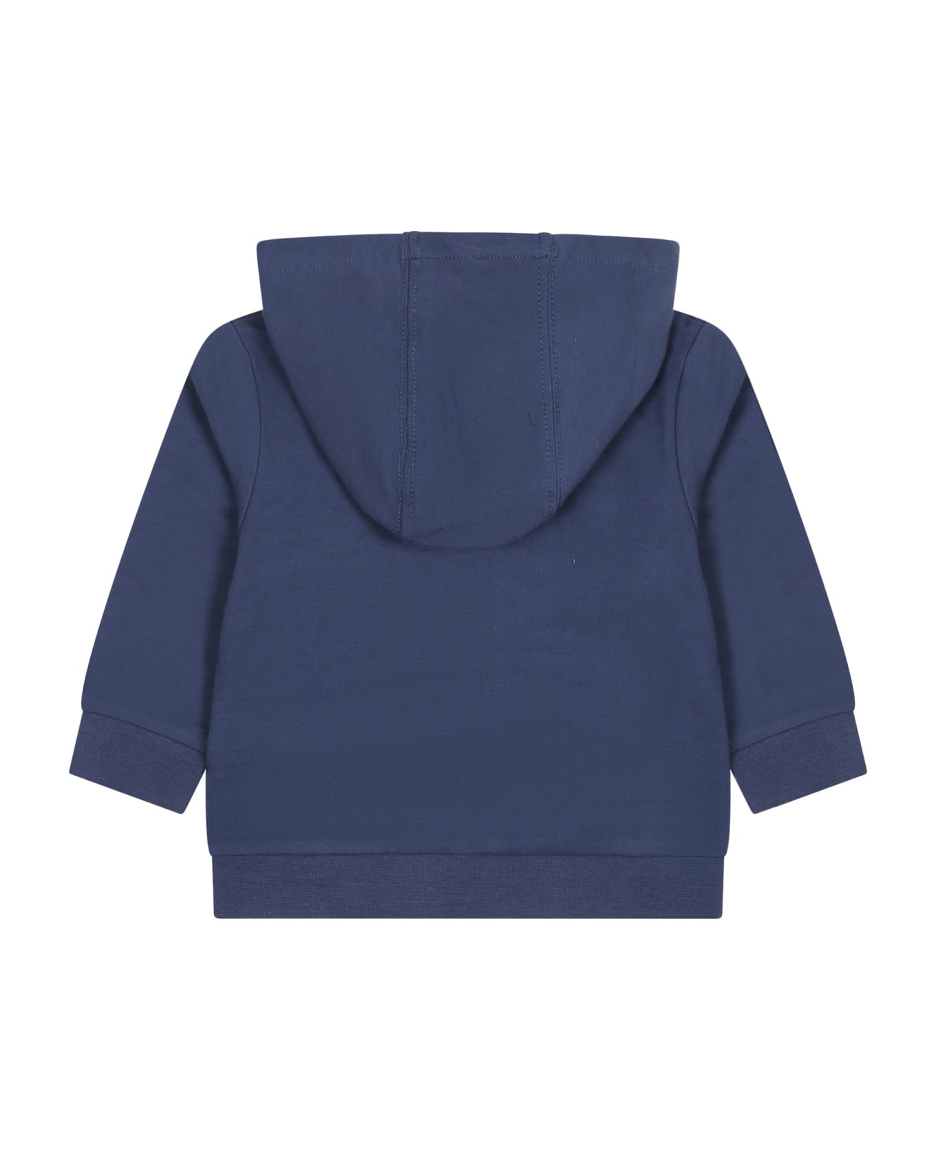 Timberland Blue Hooded Sweatshirt For Baby Boy With Logo - Blue ニットウェア＆スウェットシャツ