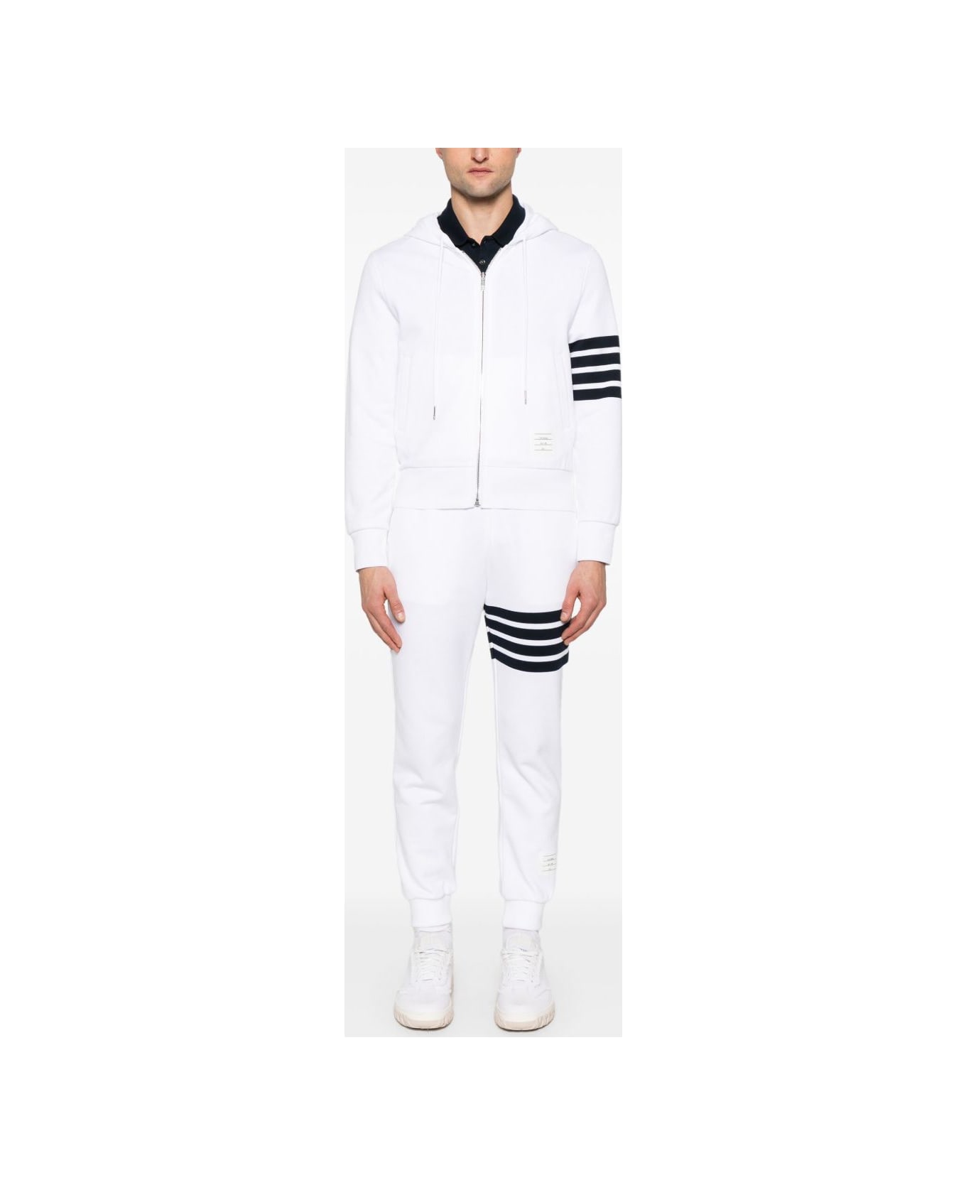 Thom Browne 4bar Cotton Hoodie - White