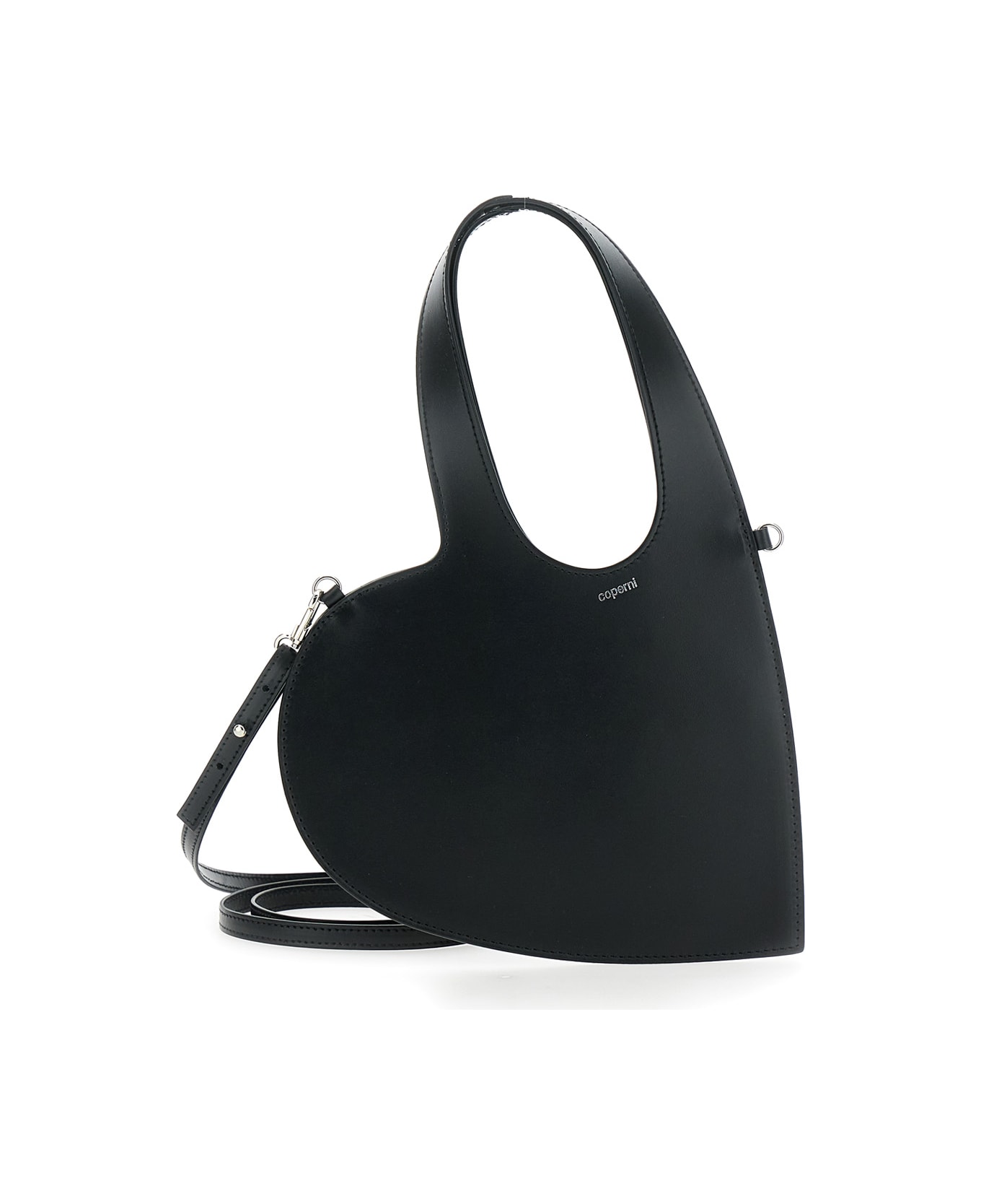 Coperni 'baby Heart' Blaxk Heart Shaped Crossbody Bag With Adjustable And Removable Shoulder Strap In Leather Woman - Black