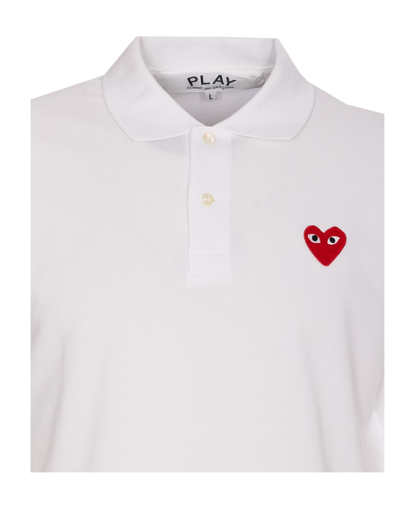 Comme des Garçons Play Heart Logo Polo - White