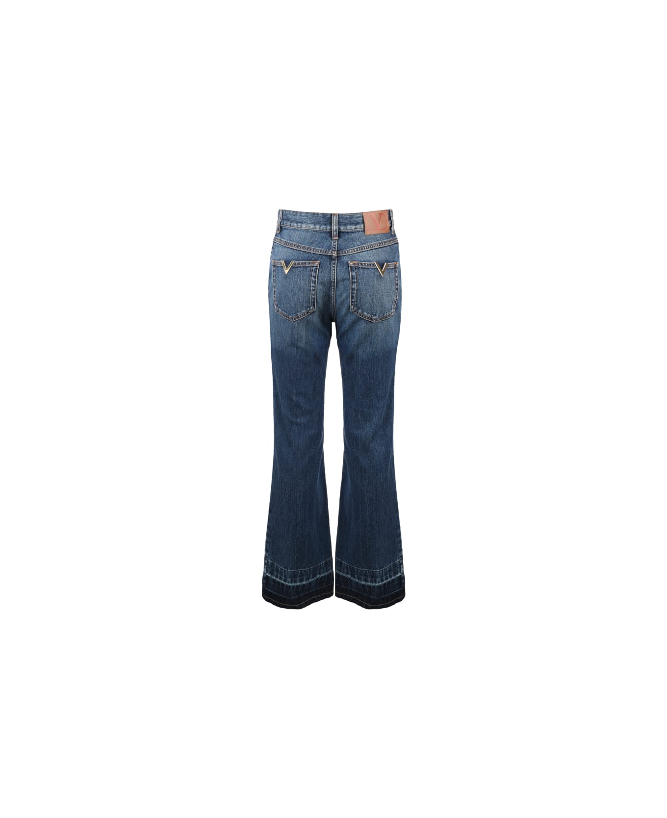 Valentino Bootcut Jeans In Cotton Denim - Medium blue denim