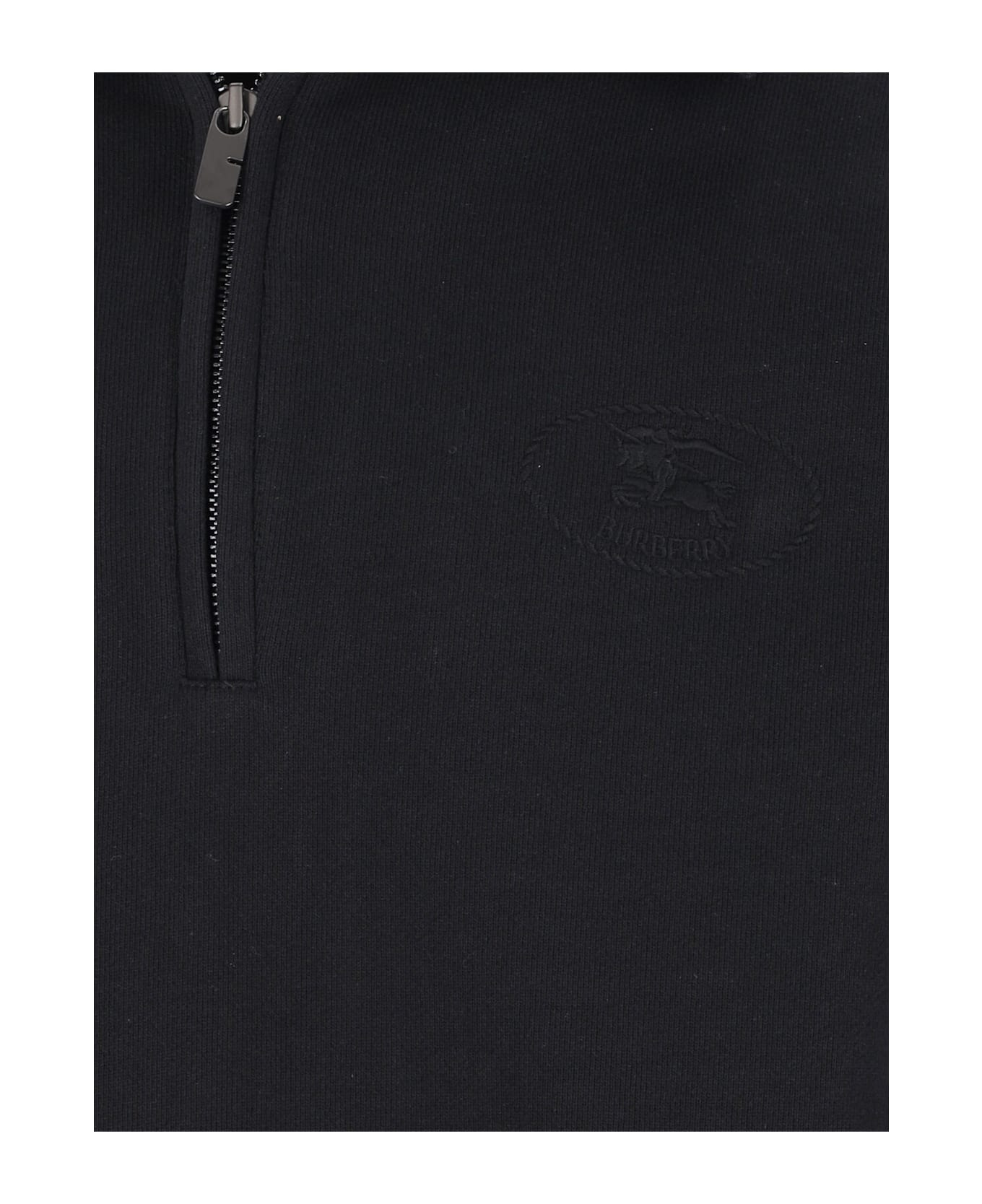 Burberry 
check
 Zip Sweater - Black
