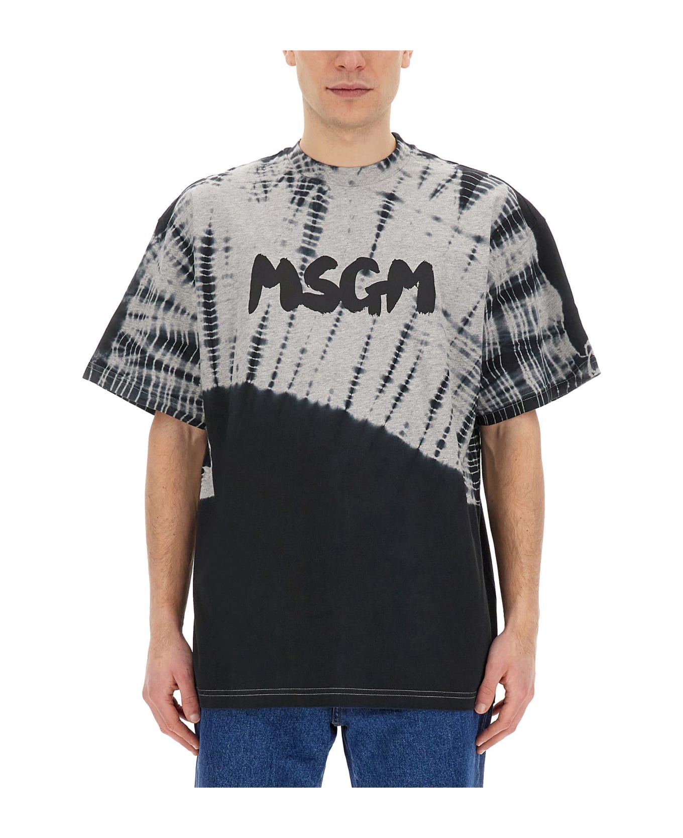 MSGM T-shirt With New Brushed Logo - Grey