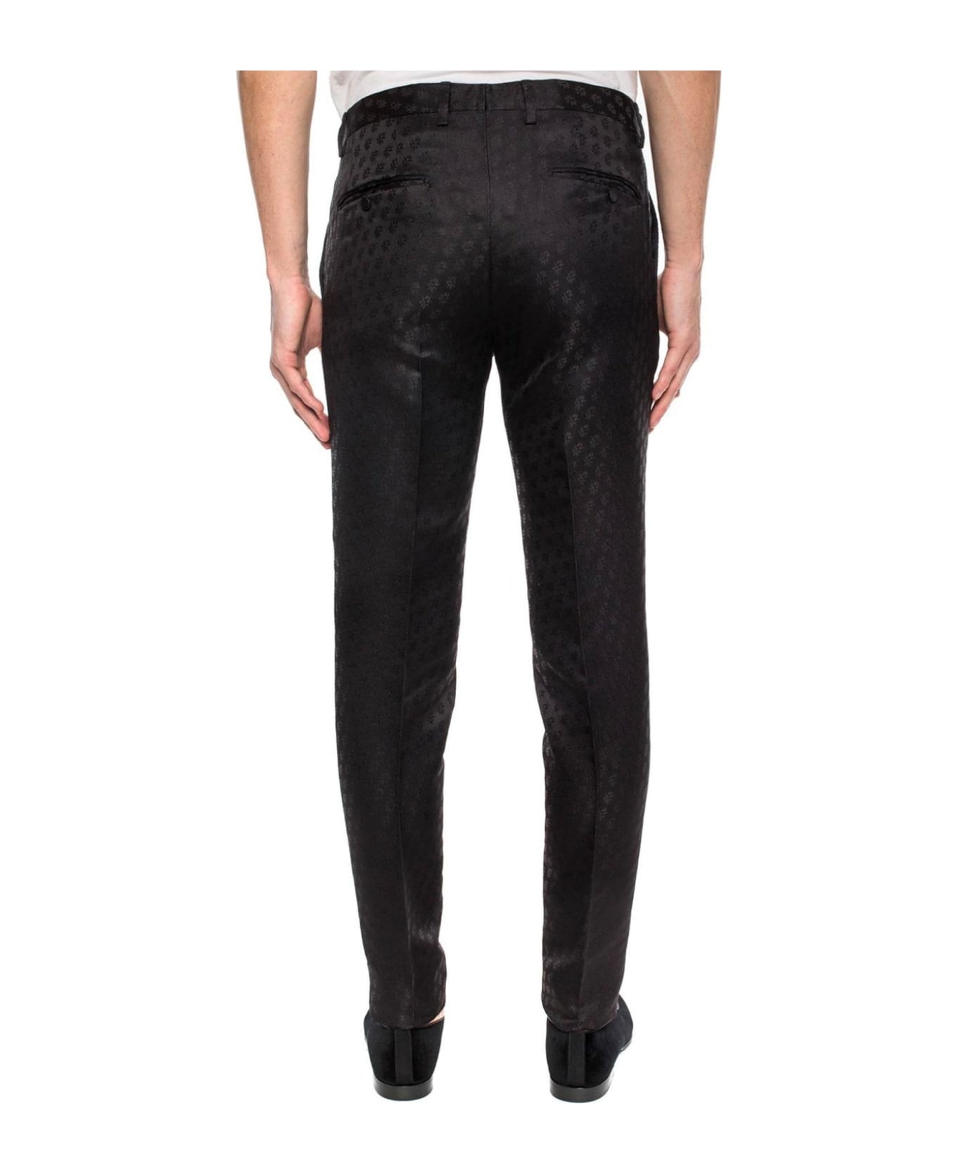 Dolce & Gabbana Jacquard Lurex Trousers - Black
