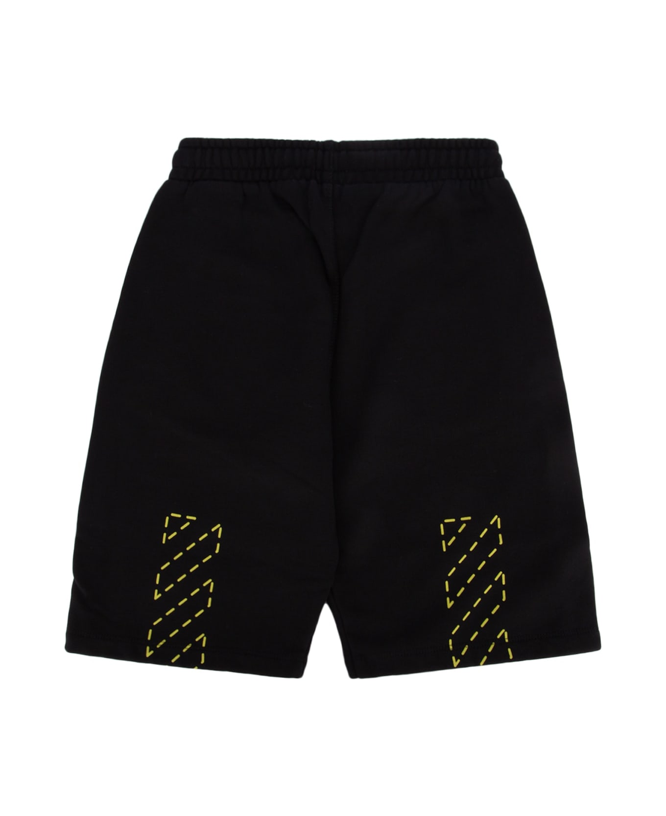 Off-White Bookish Diag Sweatshort Black Lime - BLACKLI