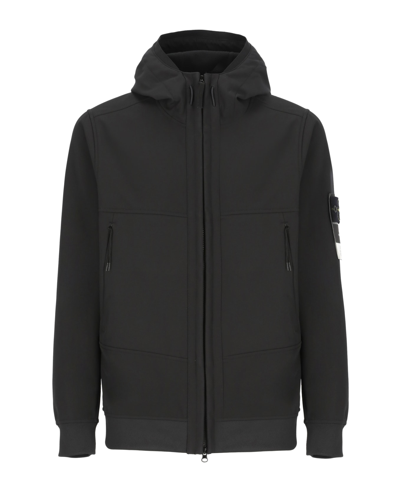 Stone Island Jacket With Logo - Black