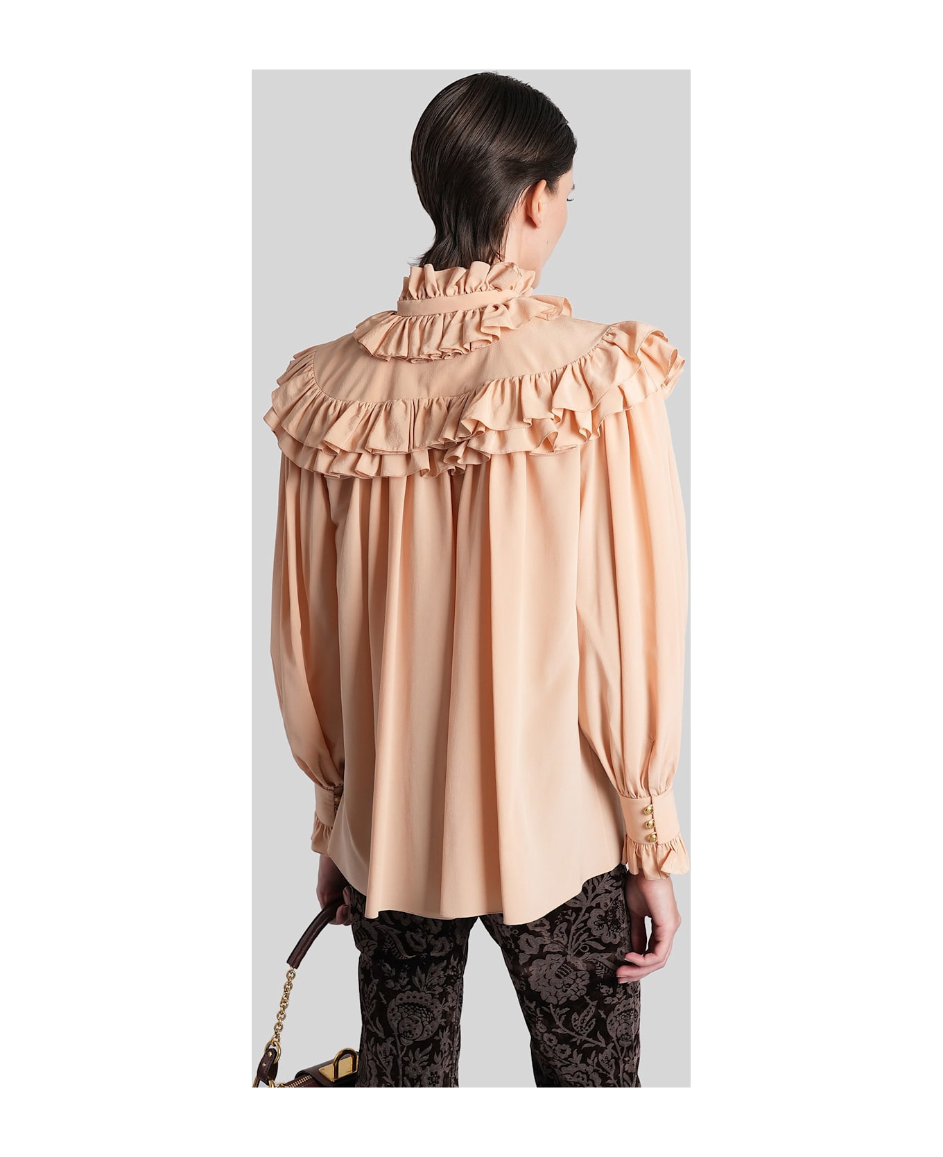 Chloé Blouse In Rose-pink Silk - rose-pink