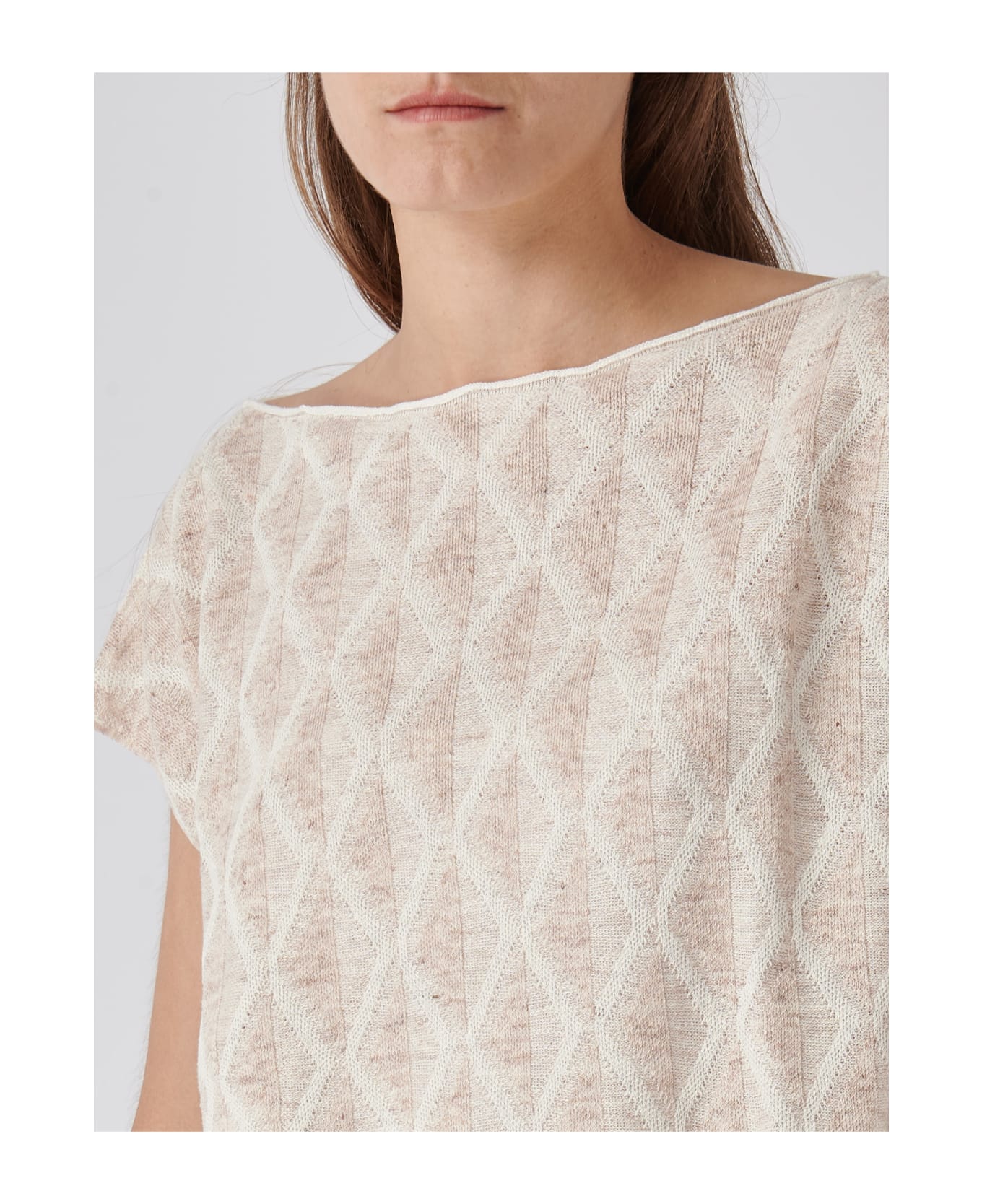 Gran Sasso Linen Sweater - MELANGE BEIGE