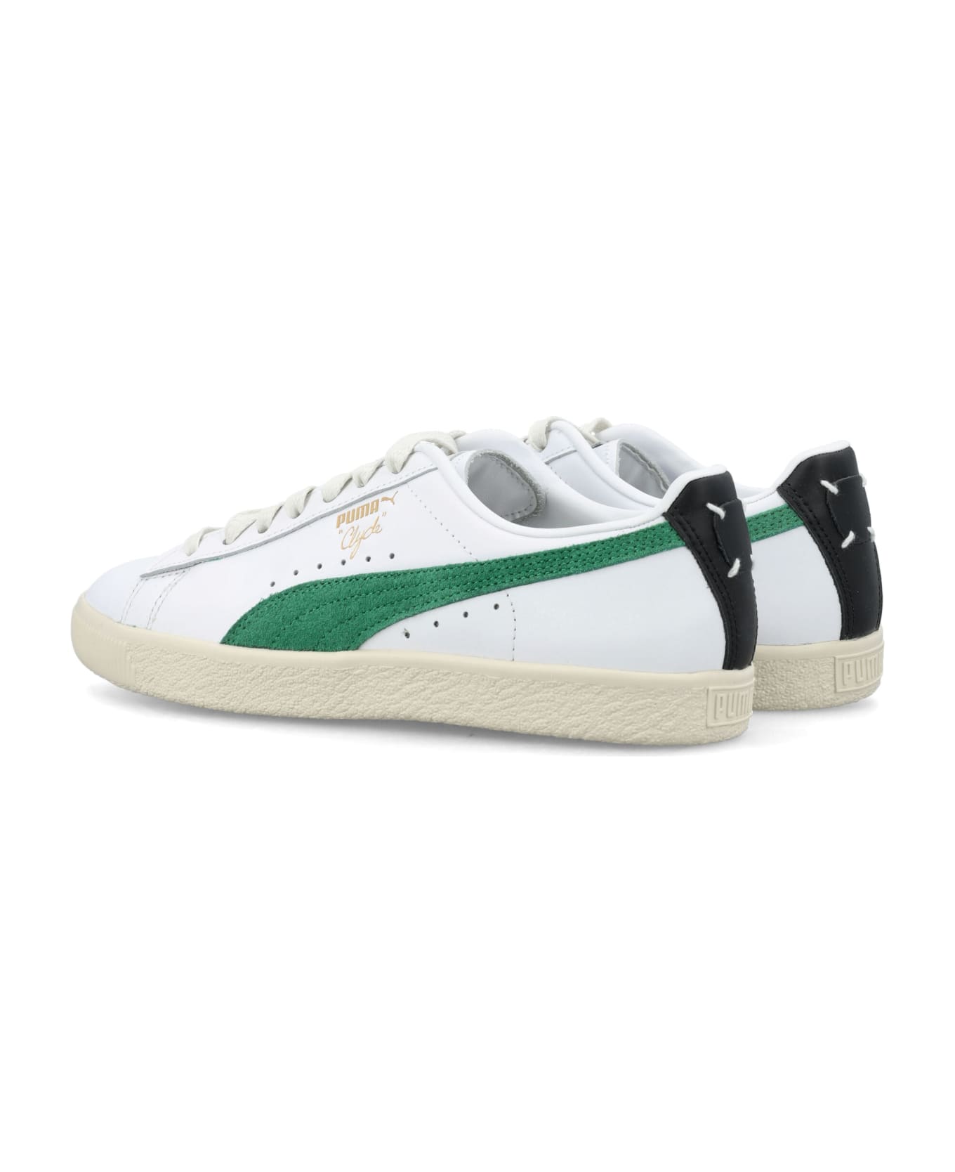Puma Clyde Base - WHITE ARCHIVE GREEN