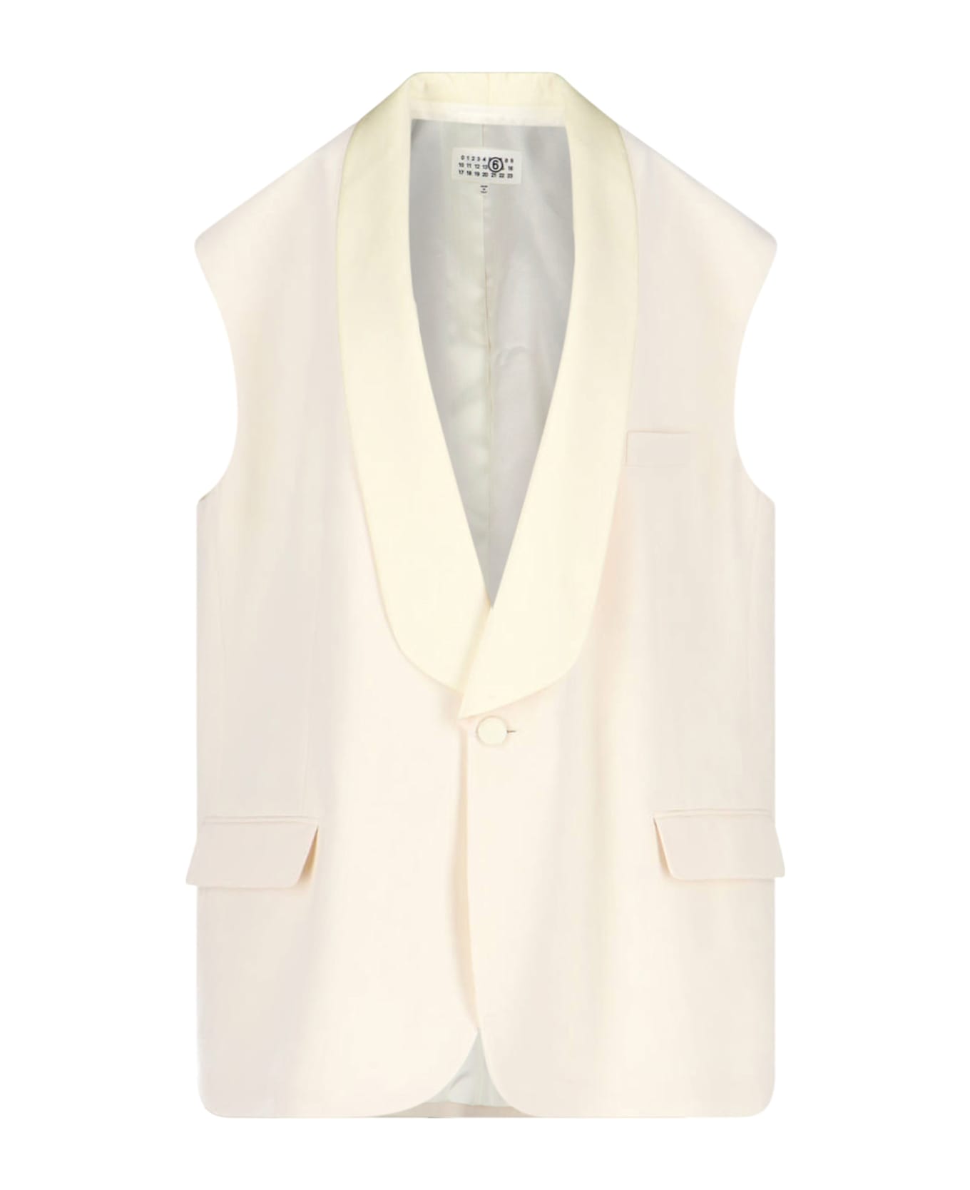 MM6 Maison Margiela Wool Blend Vest Jacket - Cream
