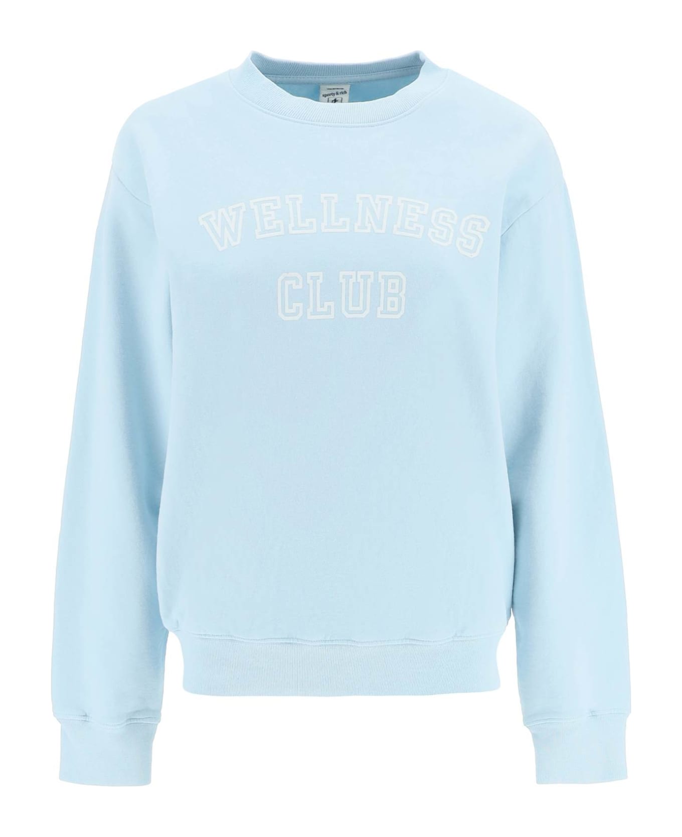 Sporty & Rich Crew-neck Sweatshirt With Lettering Print - BABY BLUE (Light blue)