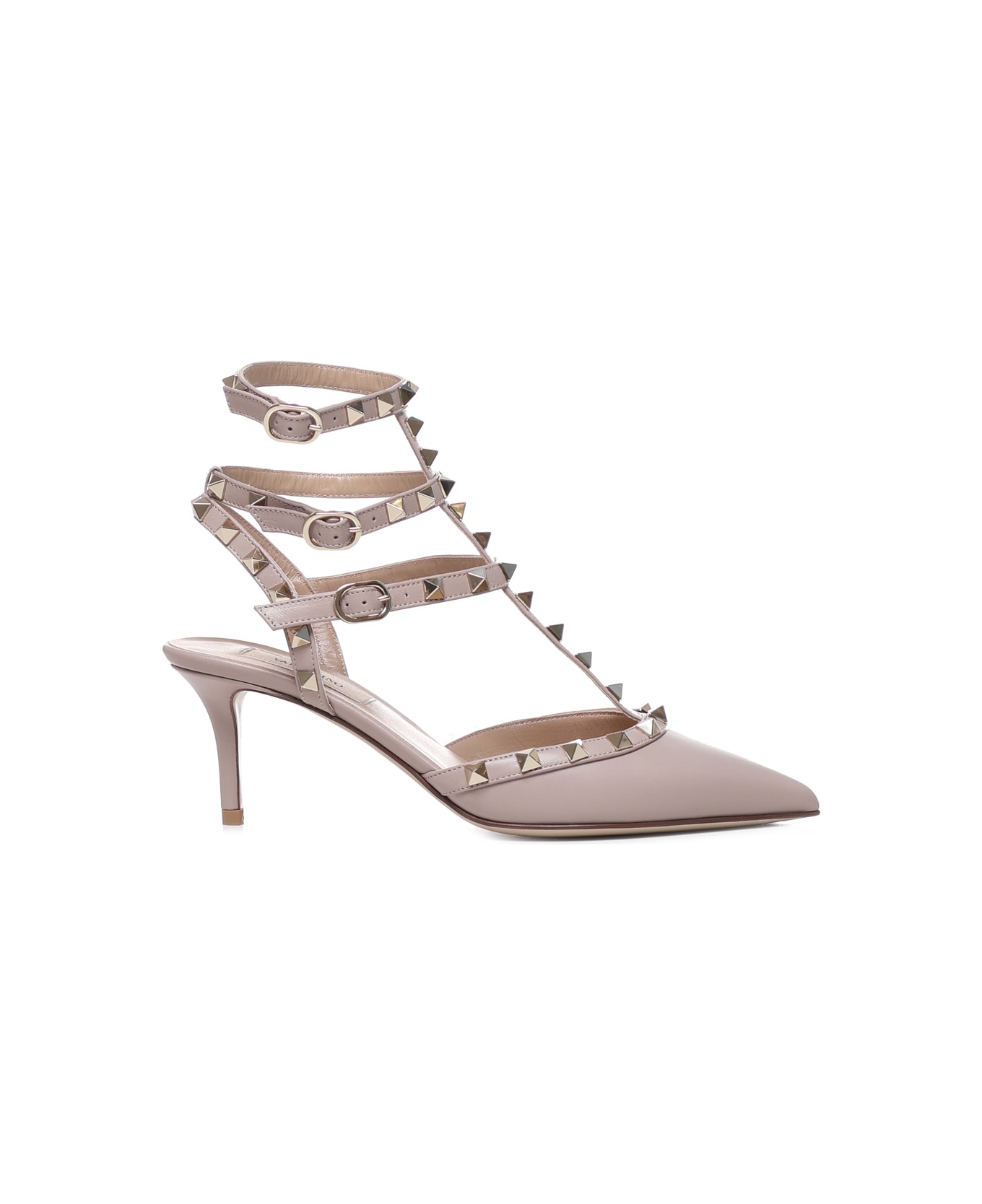 Valentino Garavani Smooth Leather Rockstud Slingback - Pink