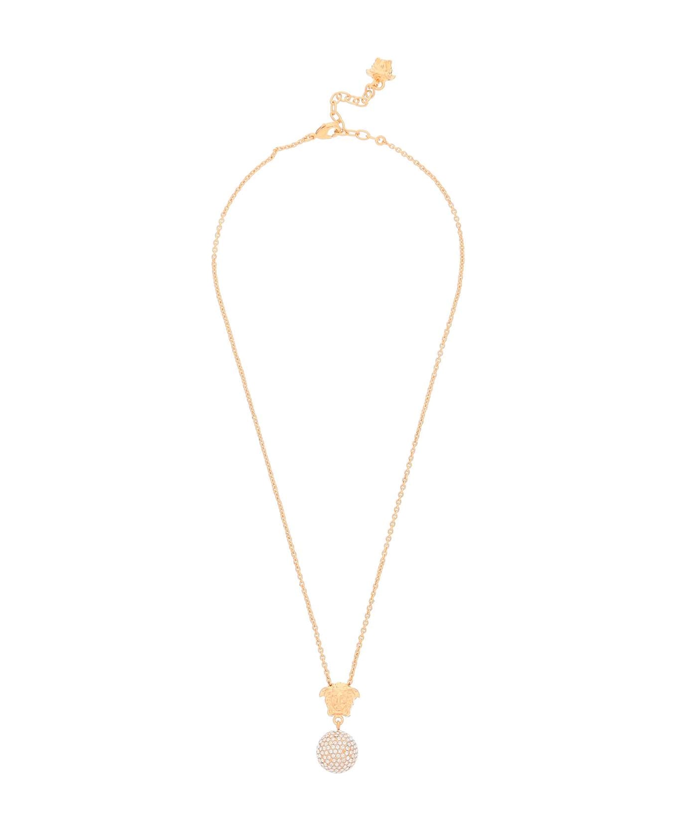 Versace Medusa Crystals Sphere Necklace - Gold Crystall ネックレス