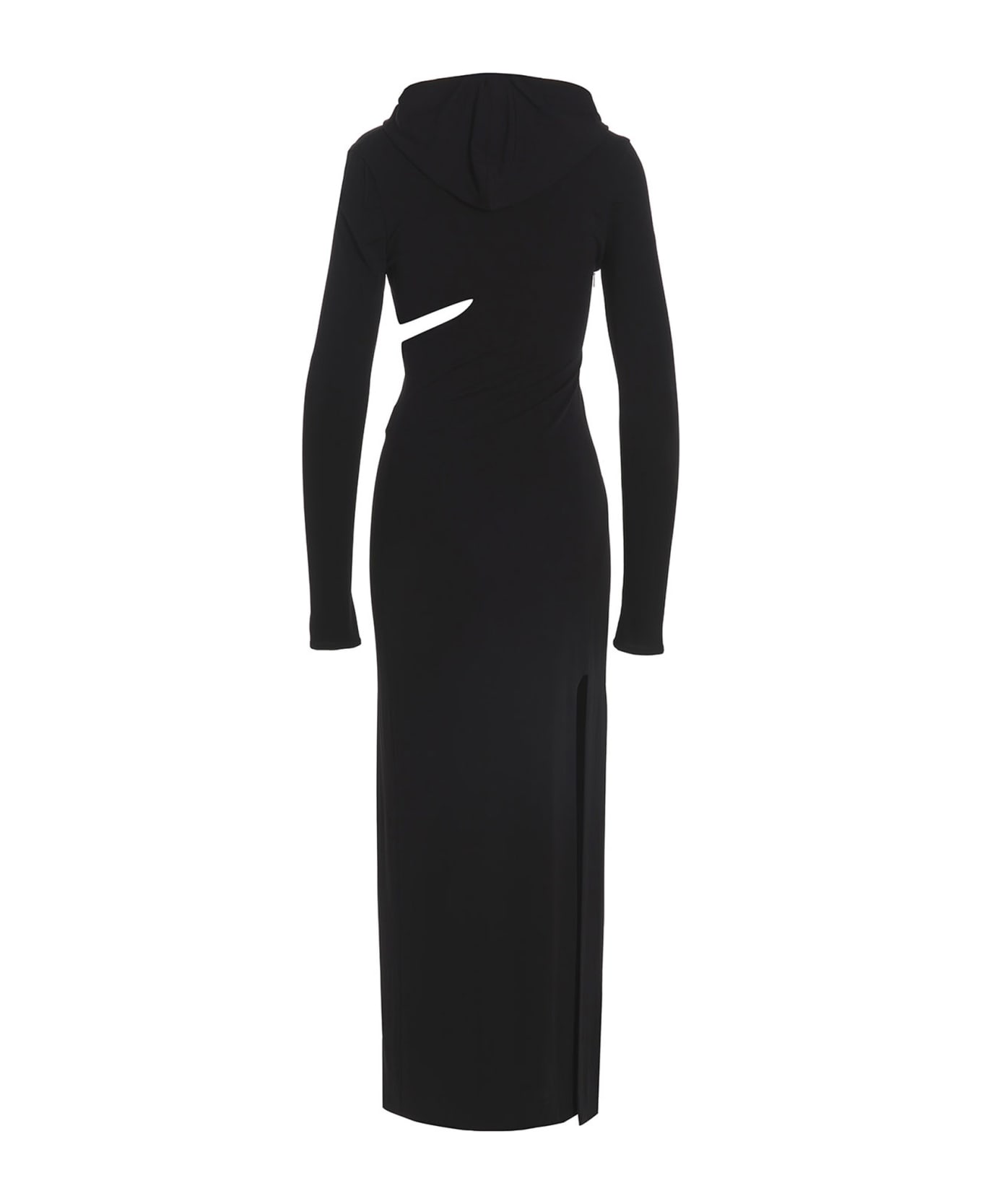 Versace Long Cut-out Hooded Dress - Black  