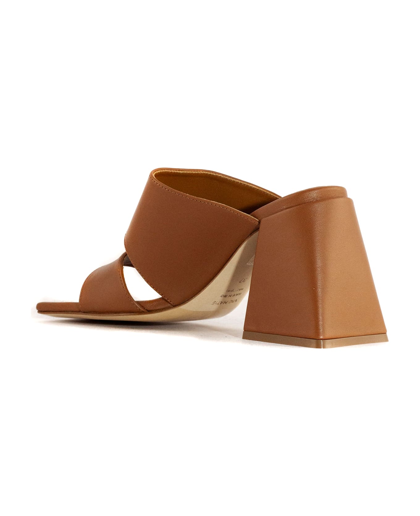Vic Matié Brown Leather Sandal - Kaki