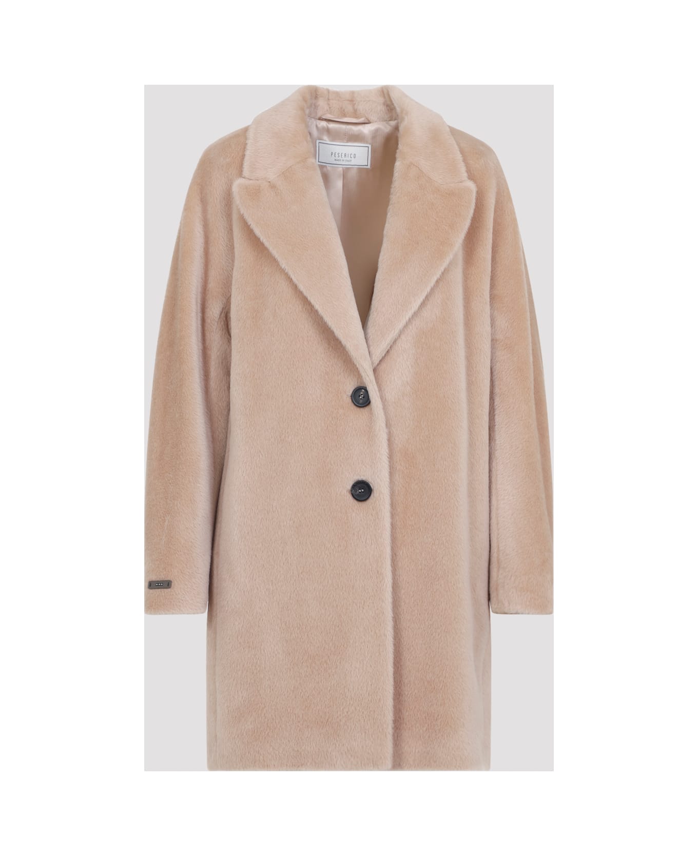 Peserico Bear Cocoon Coat - Beige Ambrato