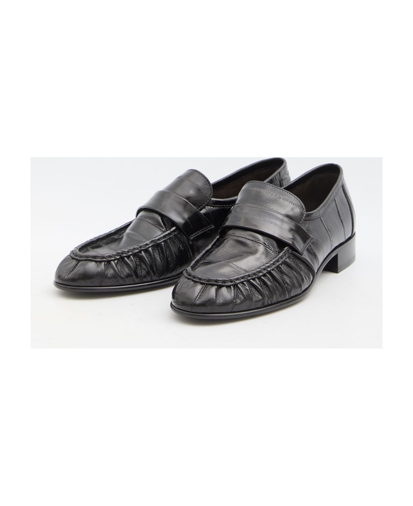 The Row Soft Loafers - BLACK