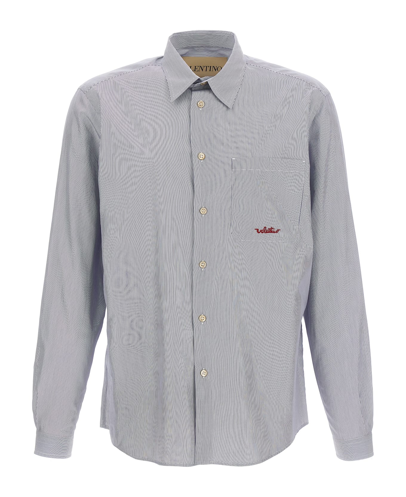 Valentino Garavani Striped Shirt - Light Blue