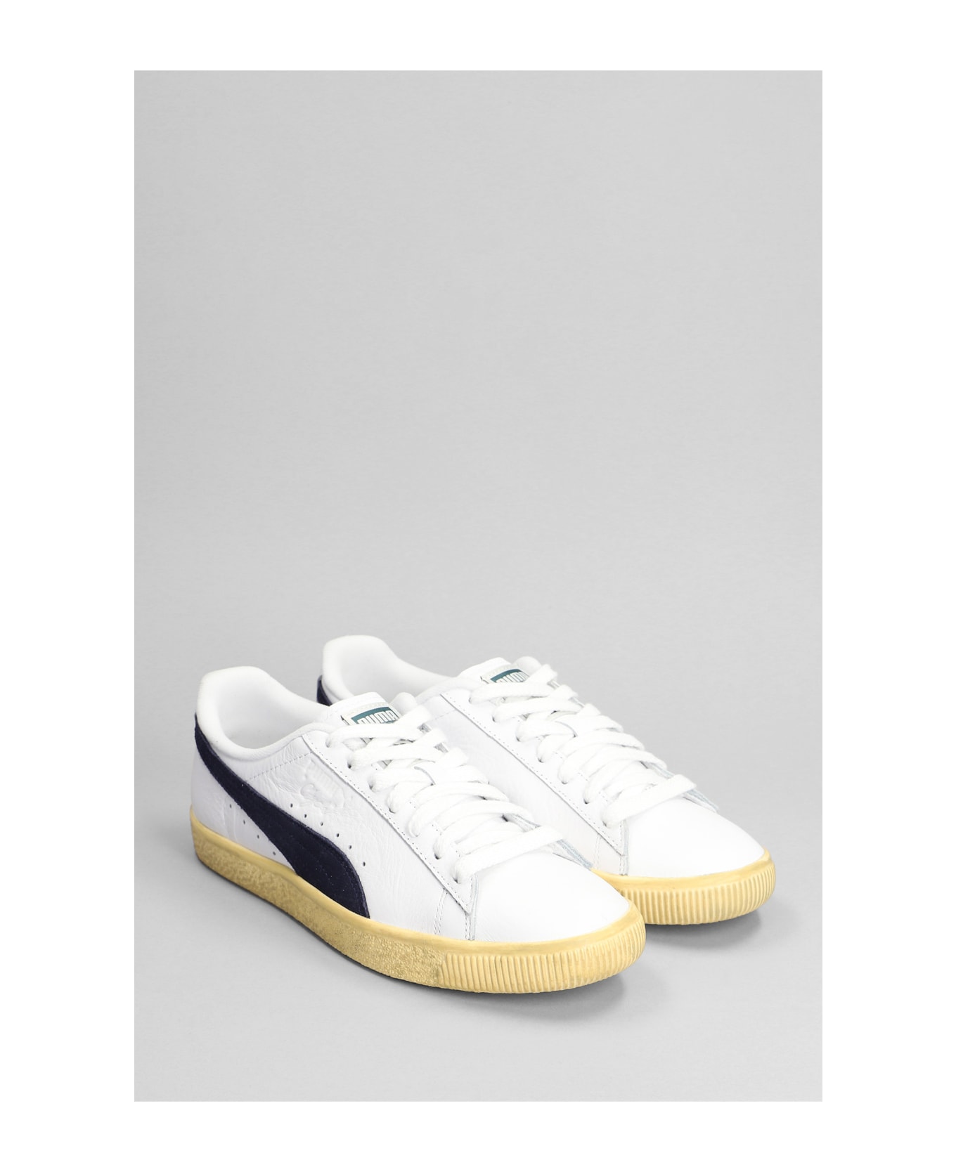 Puma Clyde Sneakers In White Leather - WHITE
