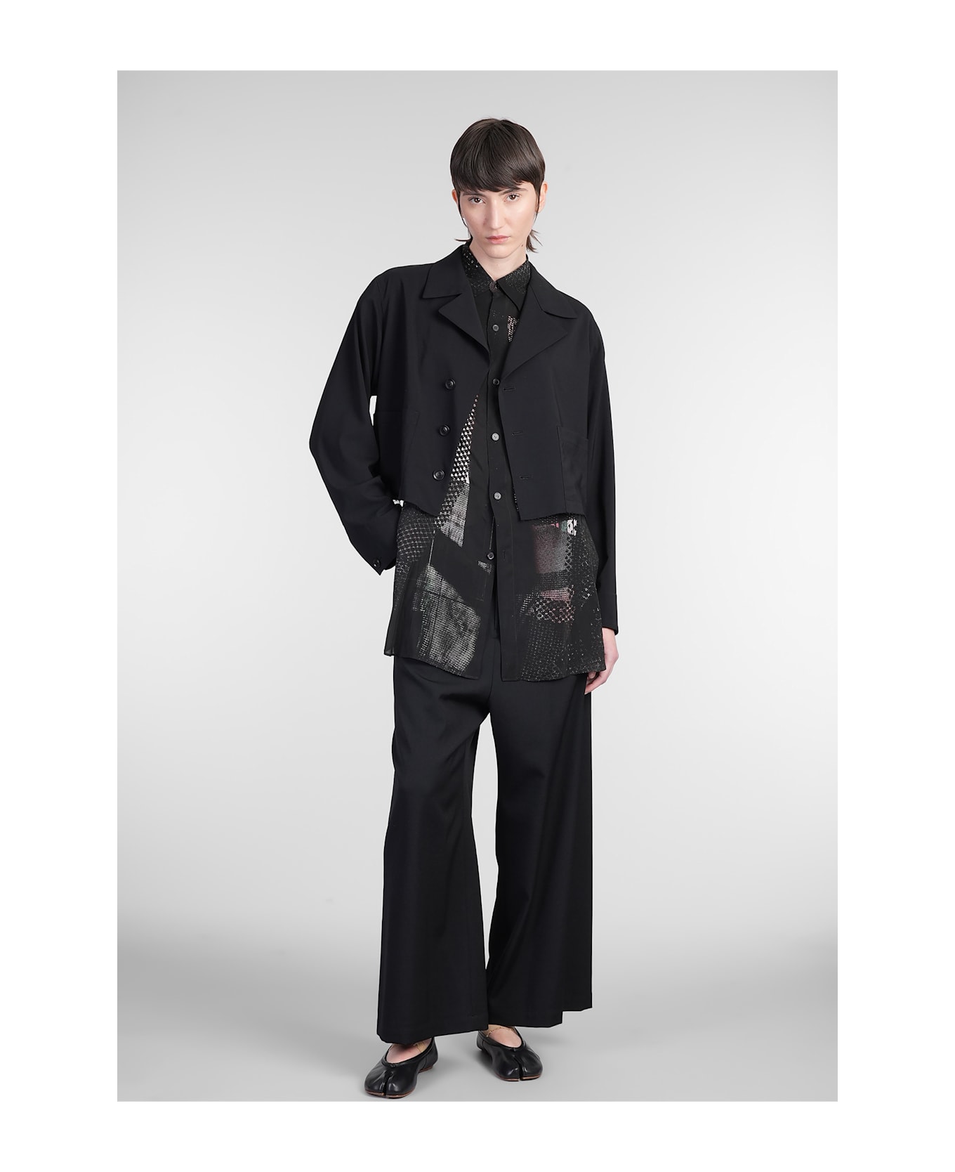 Yohji Yamamoto Pants In Black Wool - black
