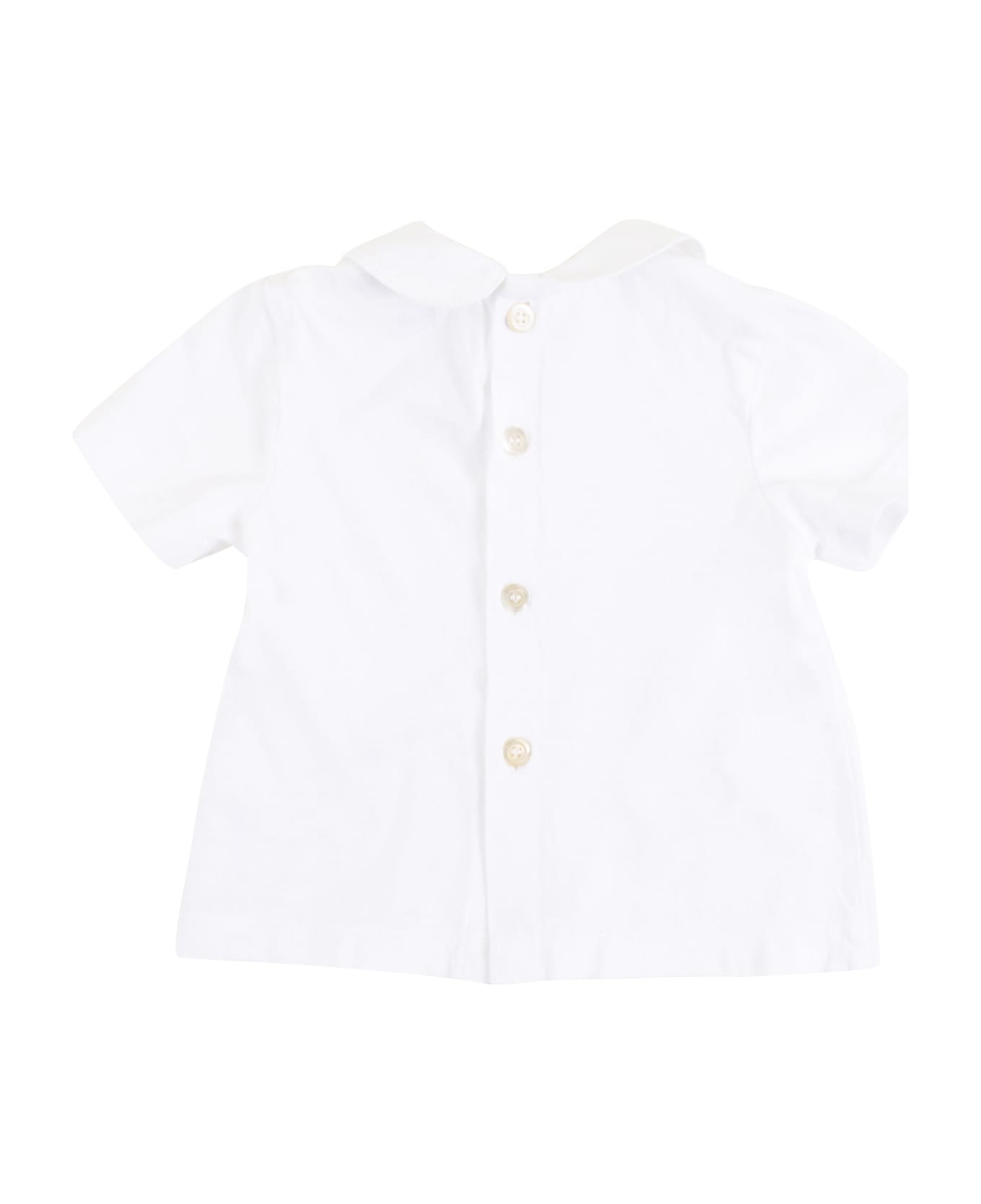 De Cavana Baby T-shirt With Collar - White