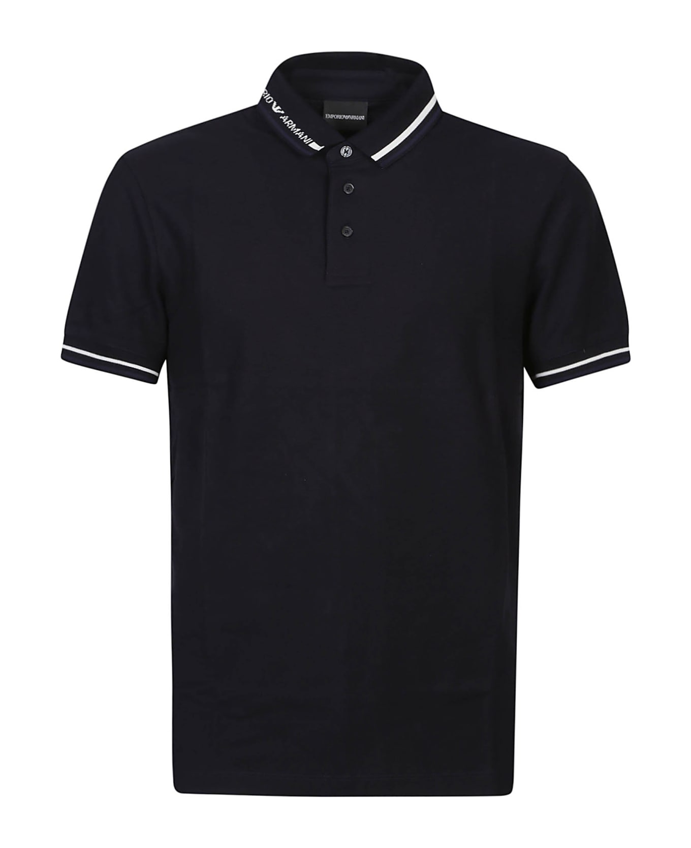 Emporio Armani Short Sleeve Polo Shirt - Neck Navy