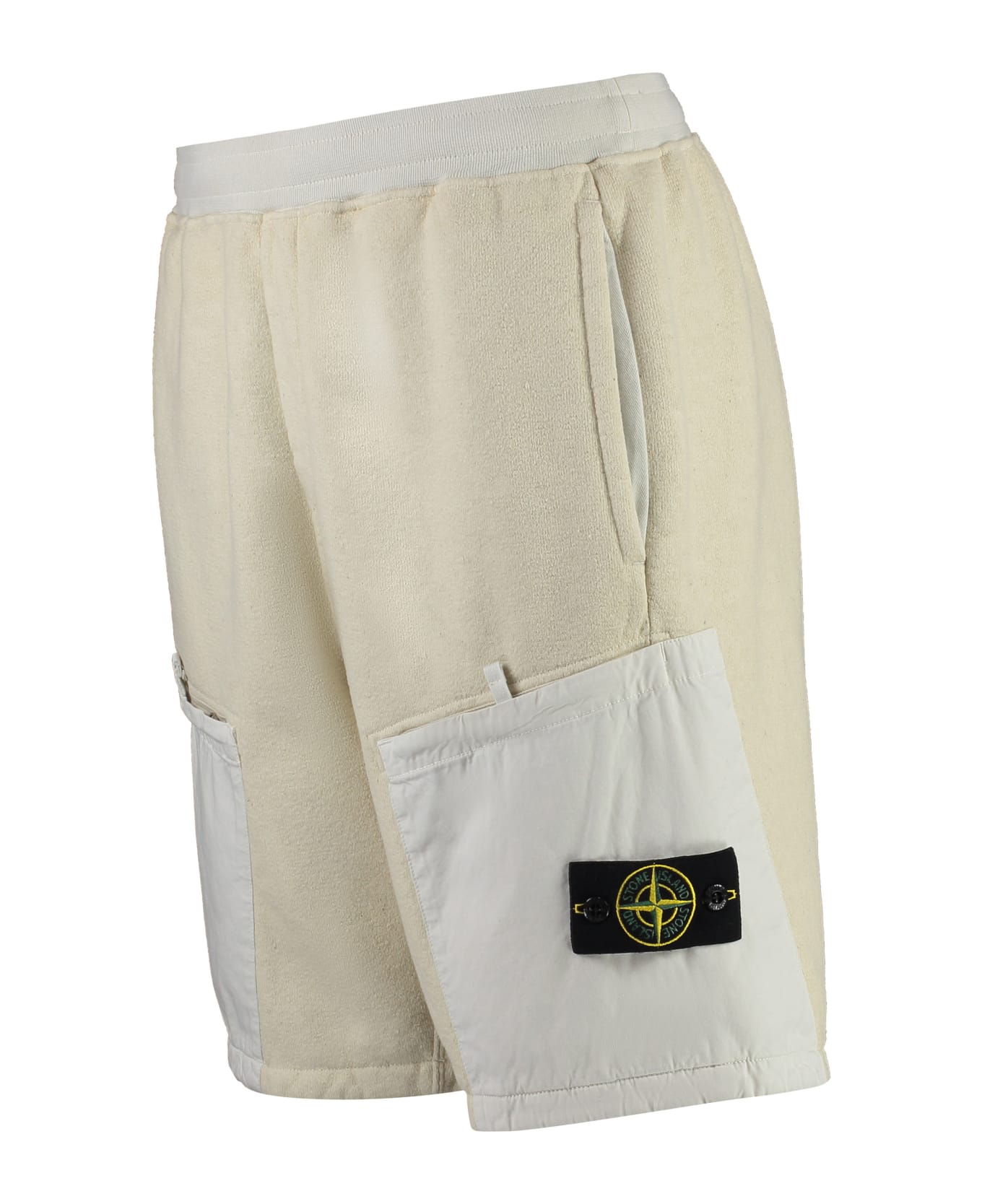 Stone Island Cotton Bermuda Shorts - Ecru ショートパンツ