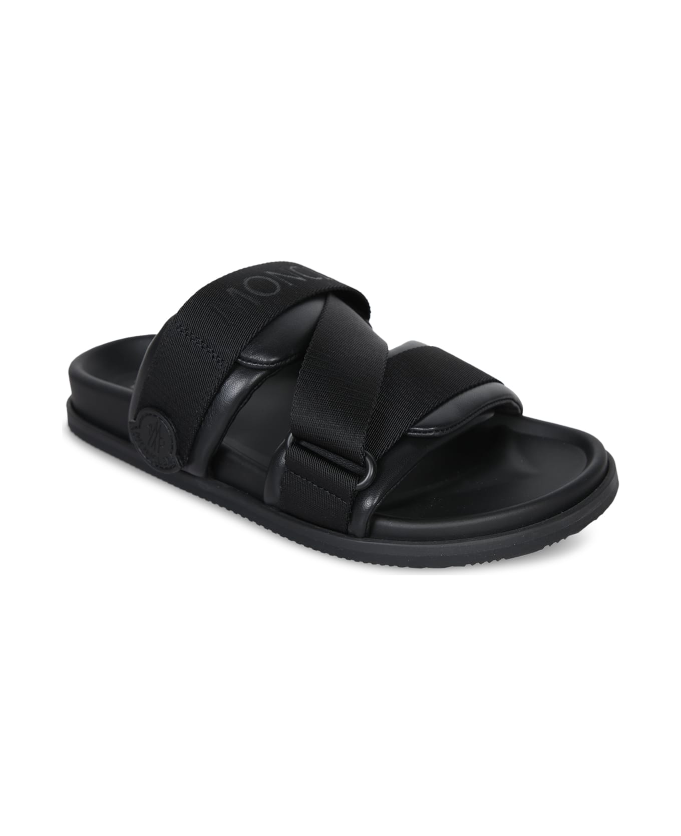 Moncler Logo Sandals - Black
