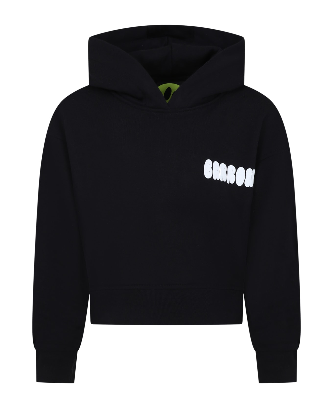 Barrow Black Sweatshirt For Girl With Logo And Print - Black
