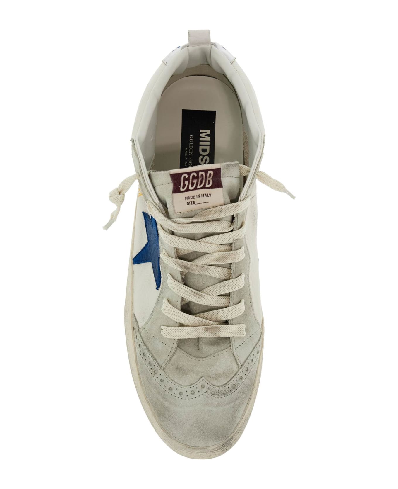 Golden Goose Mid Star Sneakers By - WHITE/BLUE/SILVER (White)