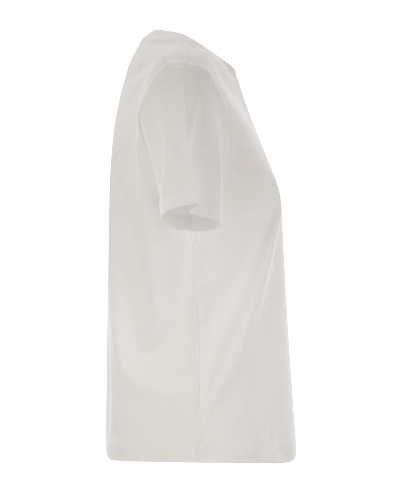 
S Max Mara Logo Printed Crewneck T-shirt - White