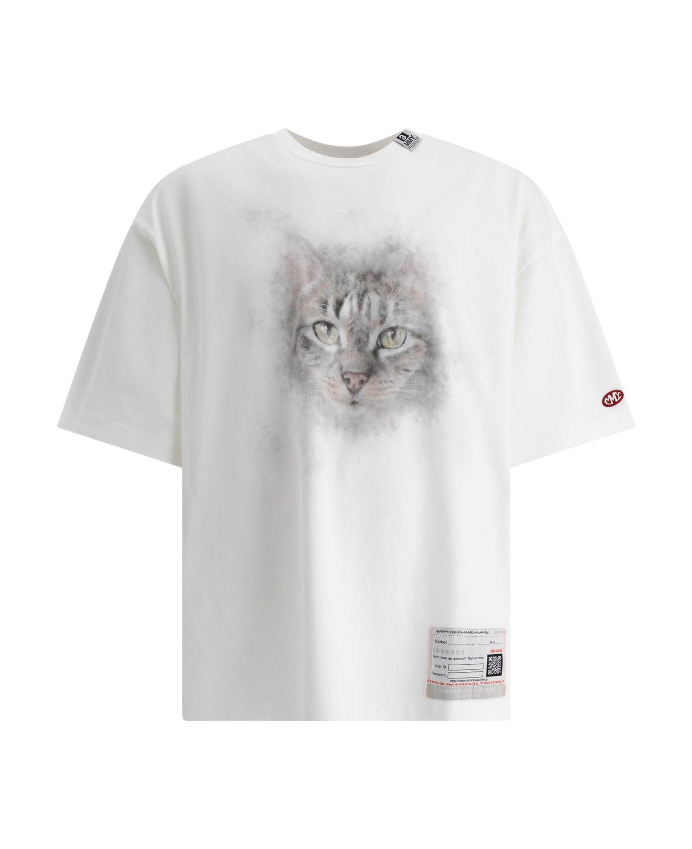 Mihara Yasuhiro Cat Printed Crewneck T-shirt - White