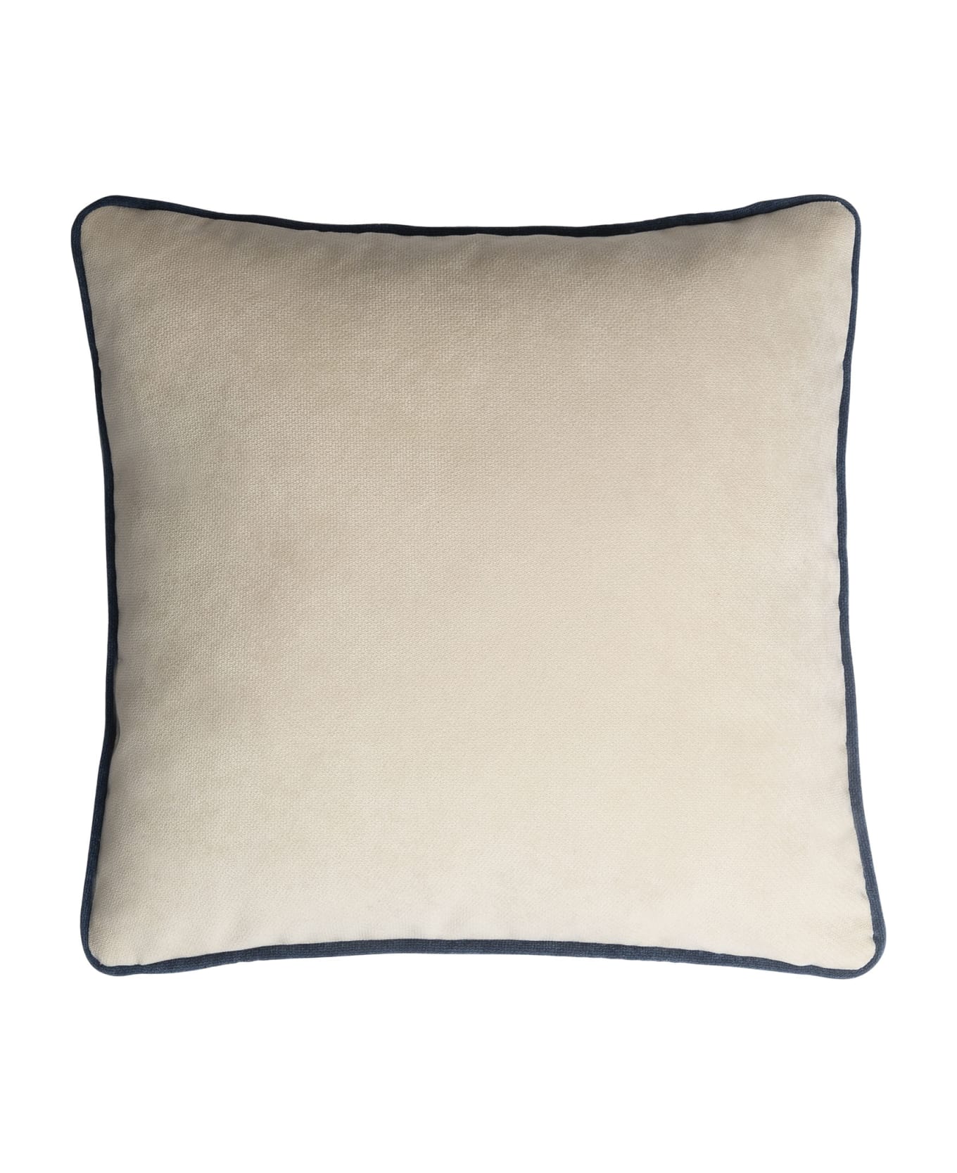 Lo Decor Happy Velvet Frame Pillow - light beige/blue クッション