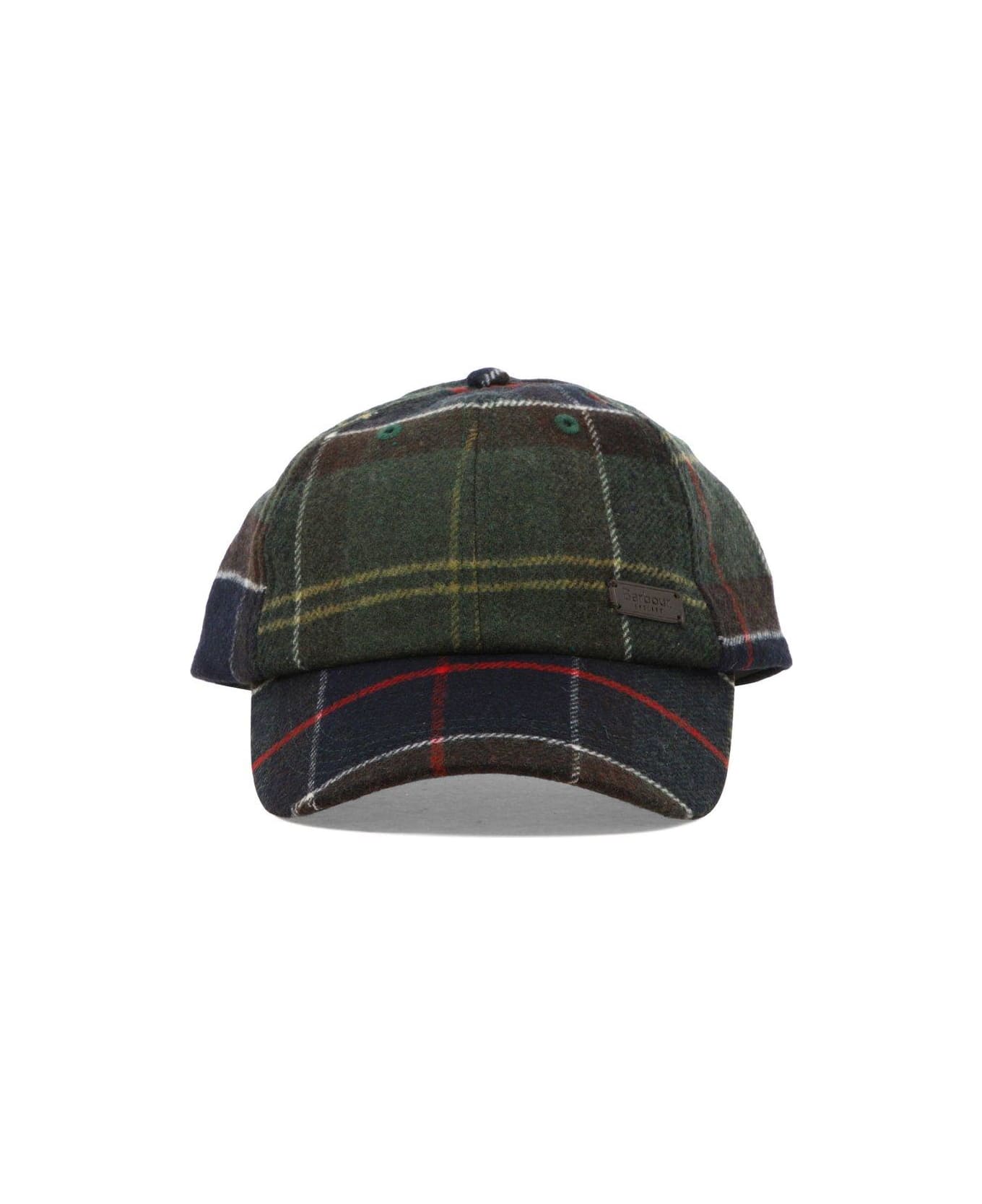 Barbour Check Pattern Baseball Cap - Verde / Blu