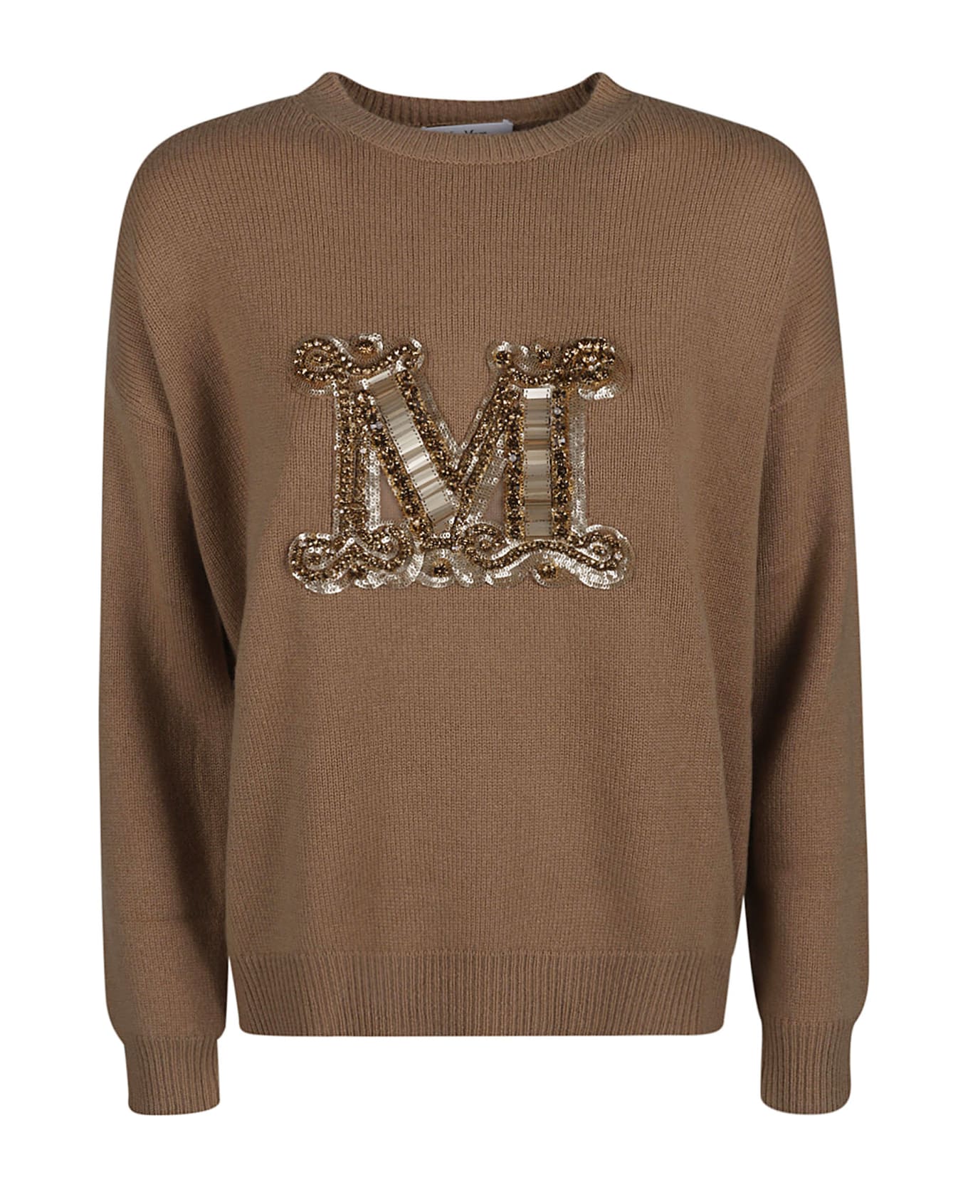 Max Mara Logo Sweater - Camel ニットウェア
