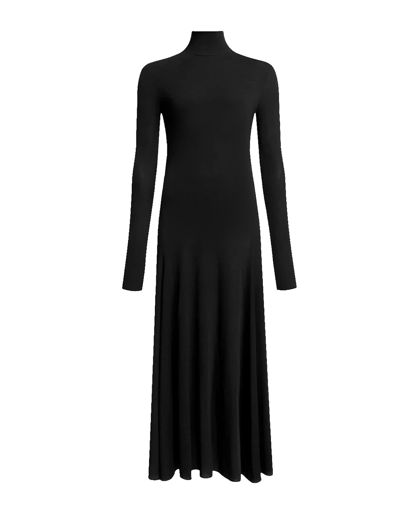 Alaia Viscose Long Heart Dress - NOIR ALAIA