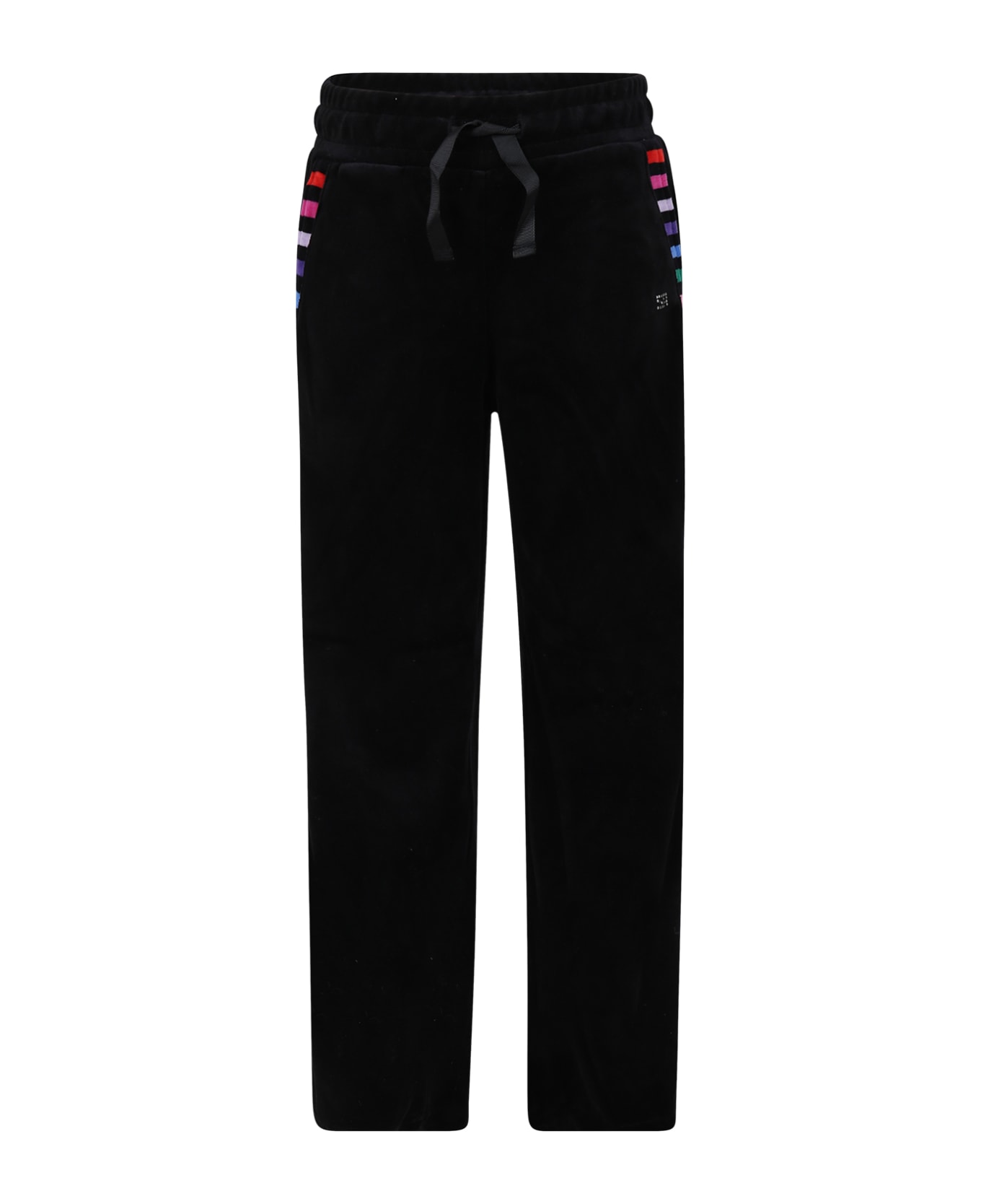 Rykiel Enfant Black Pants For Girl - Multicolor ボトムス